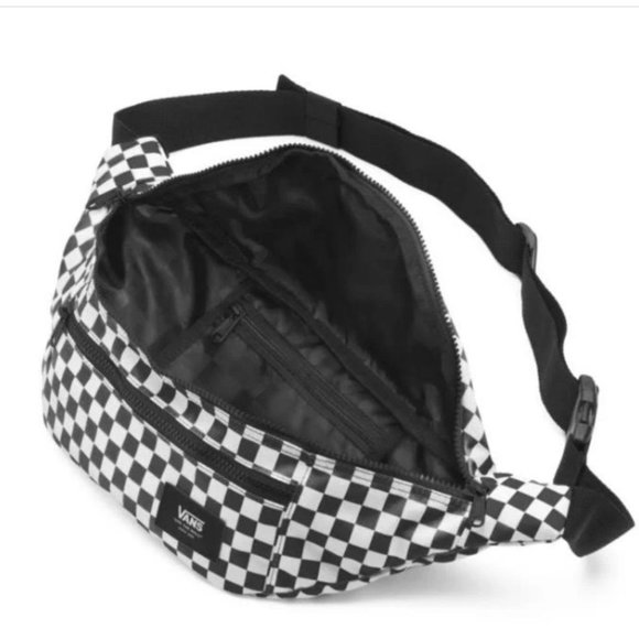 New Vans Ward Black White Checkered Crossbody Fanny Pack Bum Belt Waist Bag - Picture 10 of 17